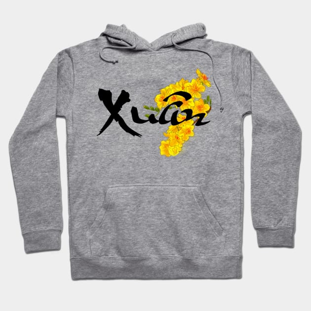 Xuan/Spring/Hoa Mai Calligraphy Design Hoodie by AZNSnackShop